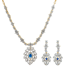 White & Blue Stone Necklace Set