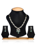 White & Green Stone Necklace Set