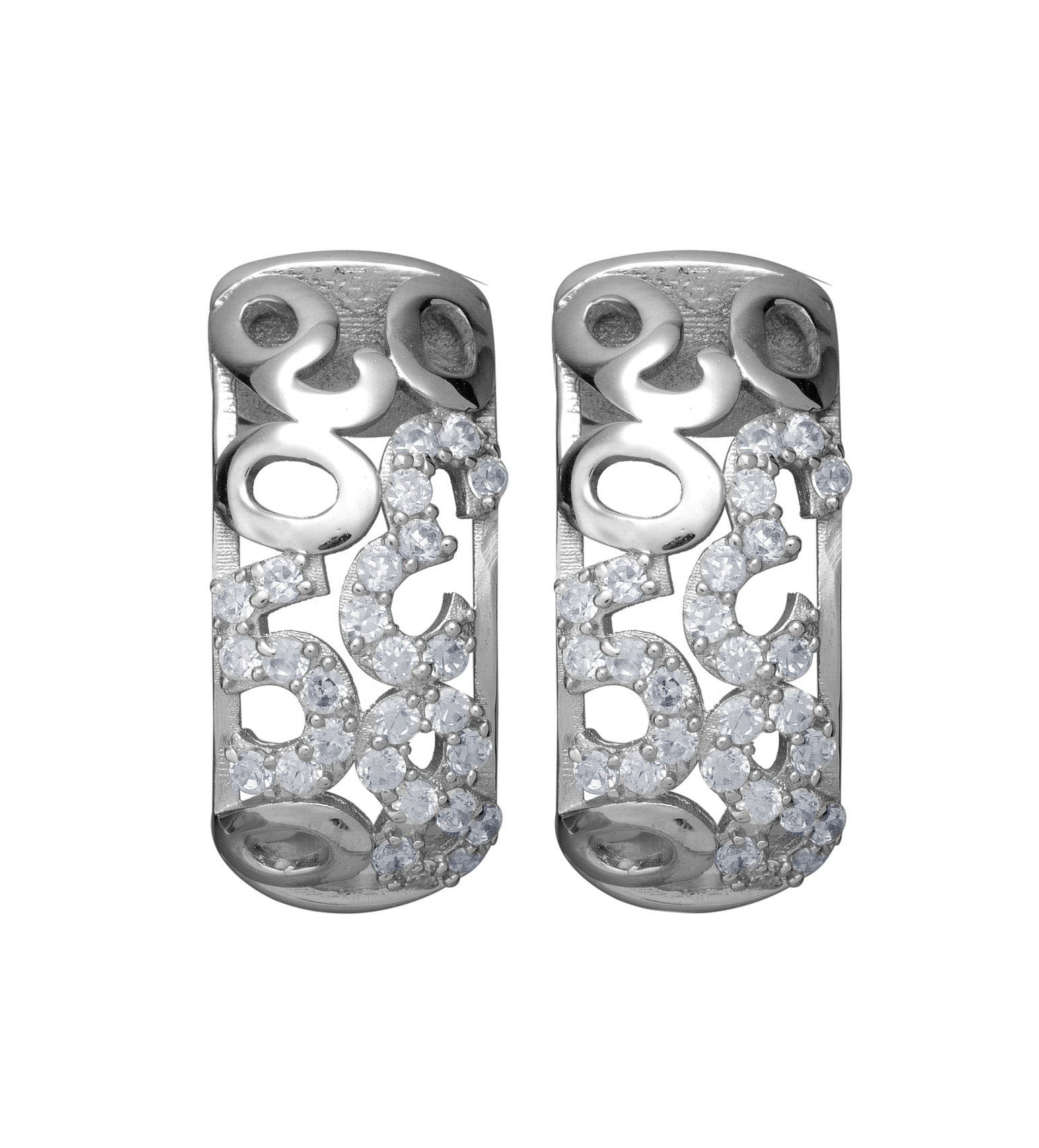 Silver Number Studded Earrings