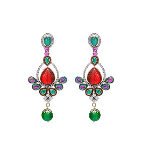 Multi-Color Stone Studded Earrings