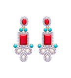 Multi-Color Stone Studded Earrings