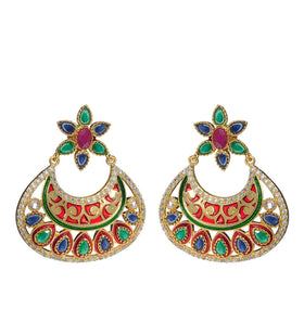 Multi-Color Stone Studded Earrings