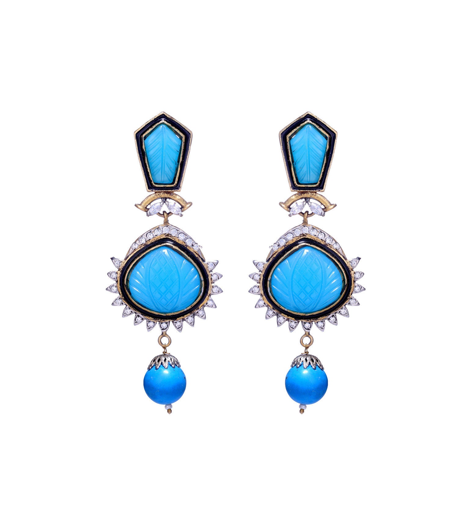 Sky Blue Stone Studded Earrings