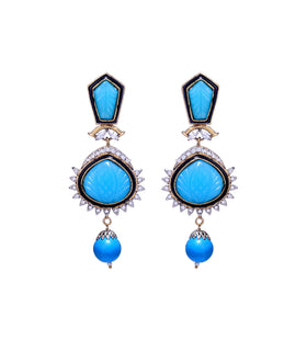 Sky Blue Stone Studded Earrings