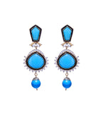 Sky Blue Stone Studded Earrings