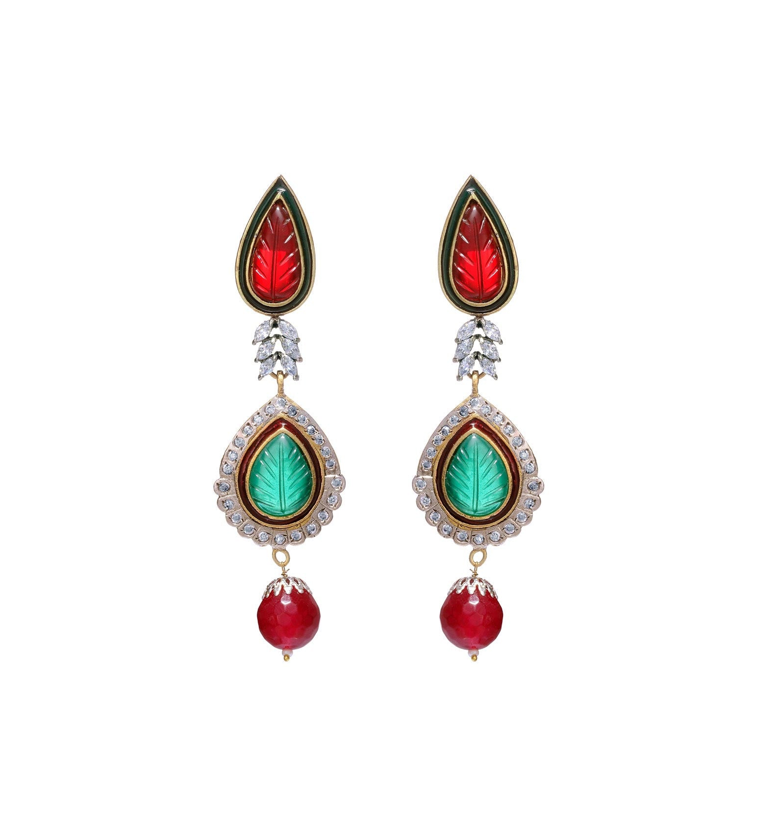 Multi-Color Stone Studded Earrings