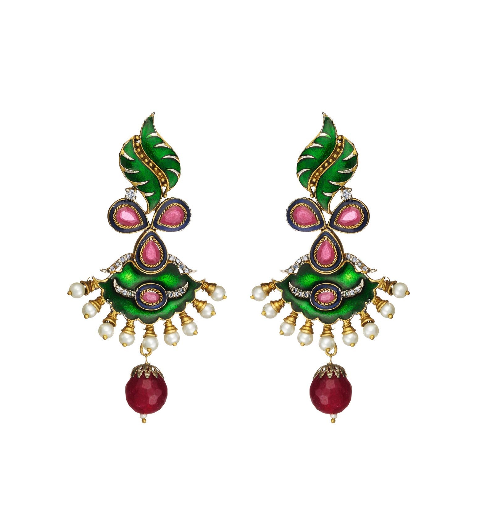 Multi-Color Stone Studded Earrings