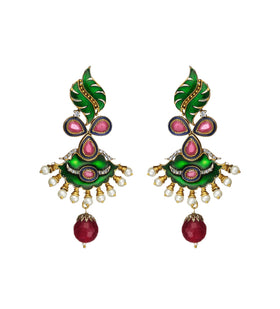 Multi-Color Stone Studded Earrings