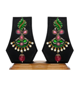 Multi-Color Stone Studded Earrings