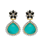 Sea Green Stone Studded Earrings