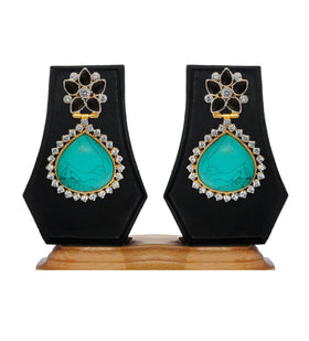 Sea Green Stone Studded Earrings