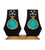 Sea Green Stone Studded Earrings