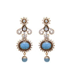 Blue & White Stone Studded Earrings