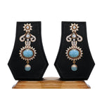 Blue & White Stone Studded Earrings