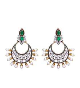 Stone & Pearl Studded Earrings