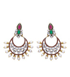 Stone & Pearl Studded Earrings