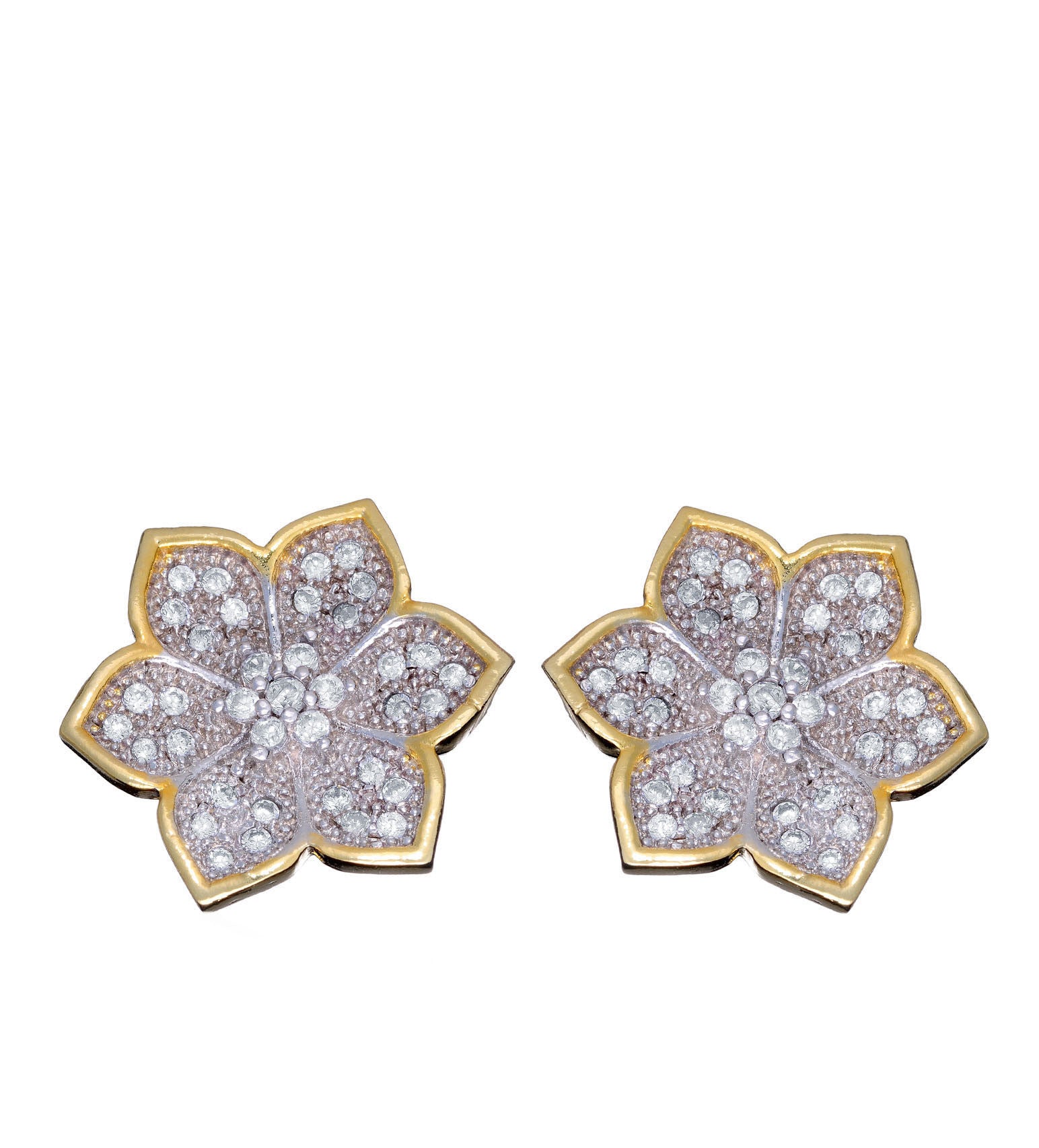 Golden Flower-Shaped Earrings