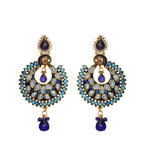 Blue & White Stone Studded Earrings