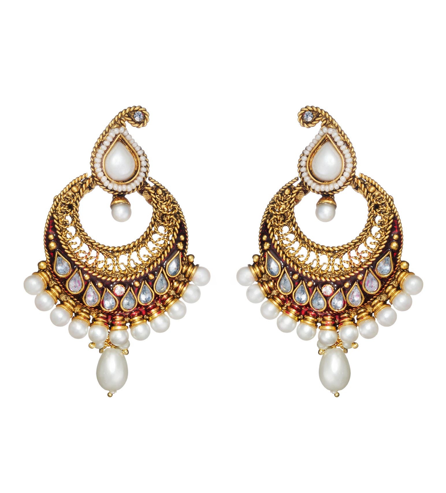 Pearl & Stone Studded Earrings