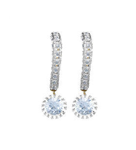 White Stone Studded Earrings