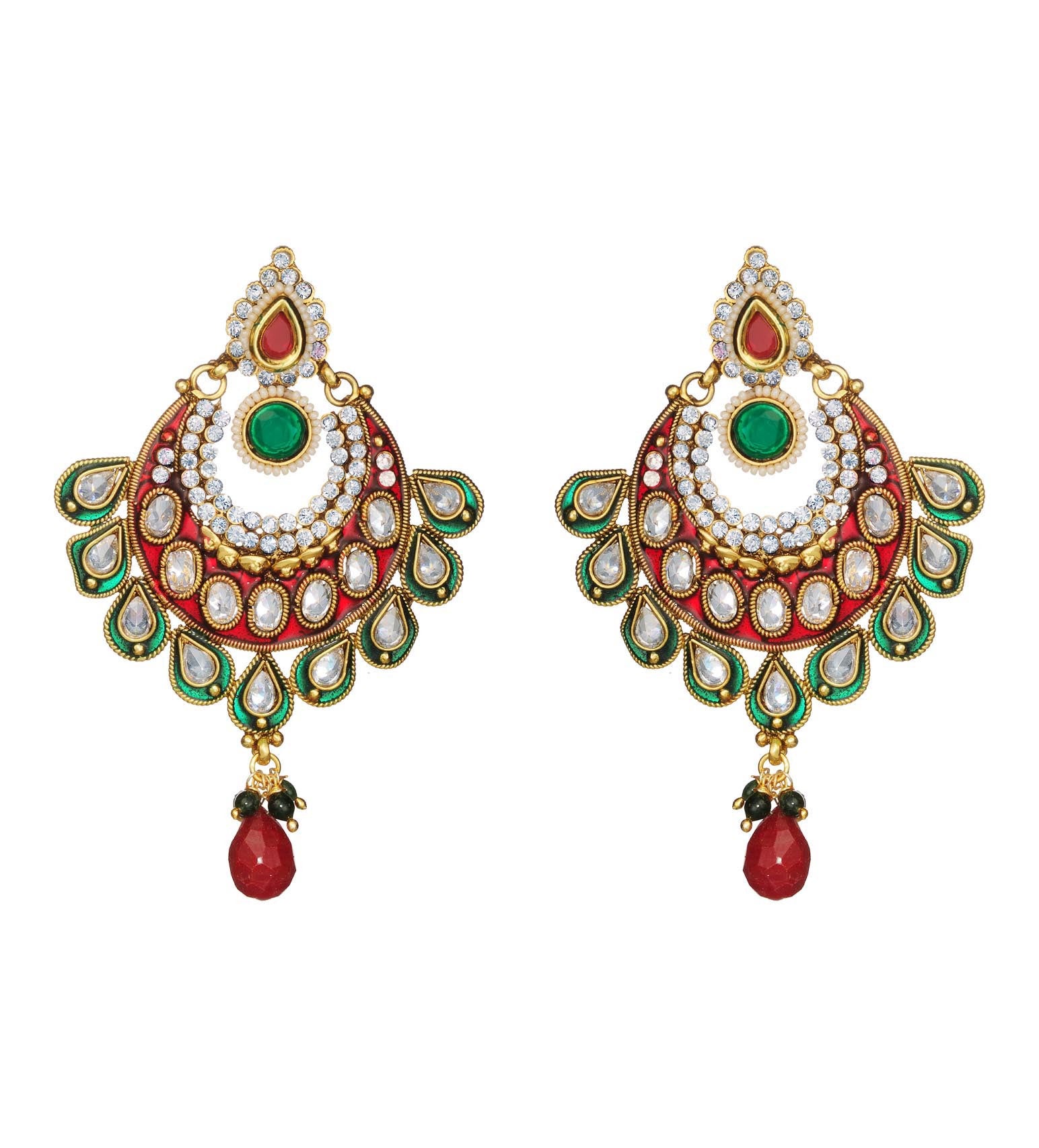 Multi-Color Polki Jhumkas