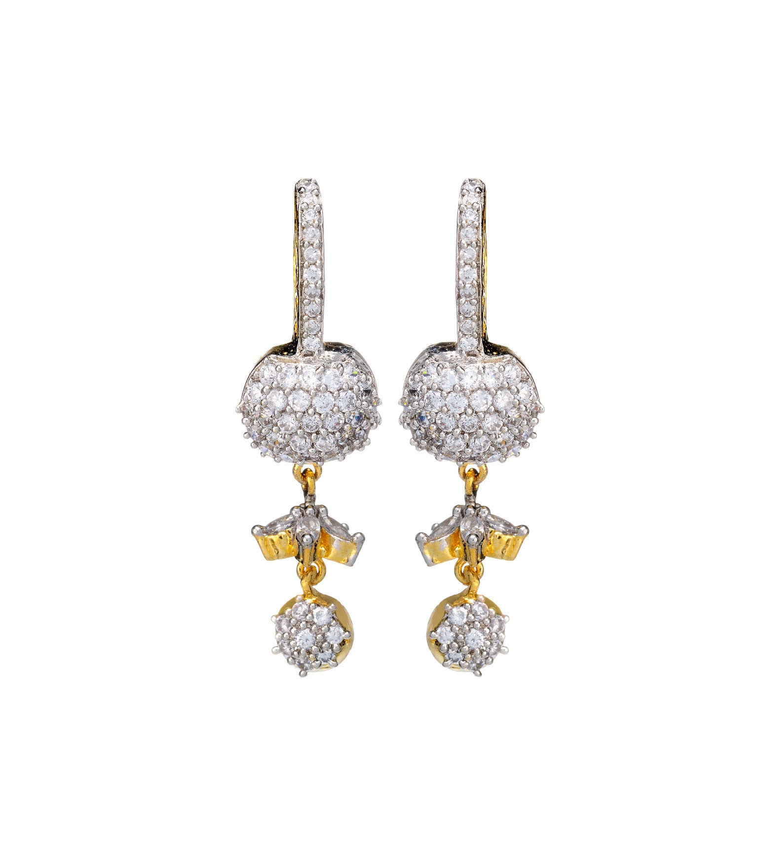 Gold Stone Studded Earrings