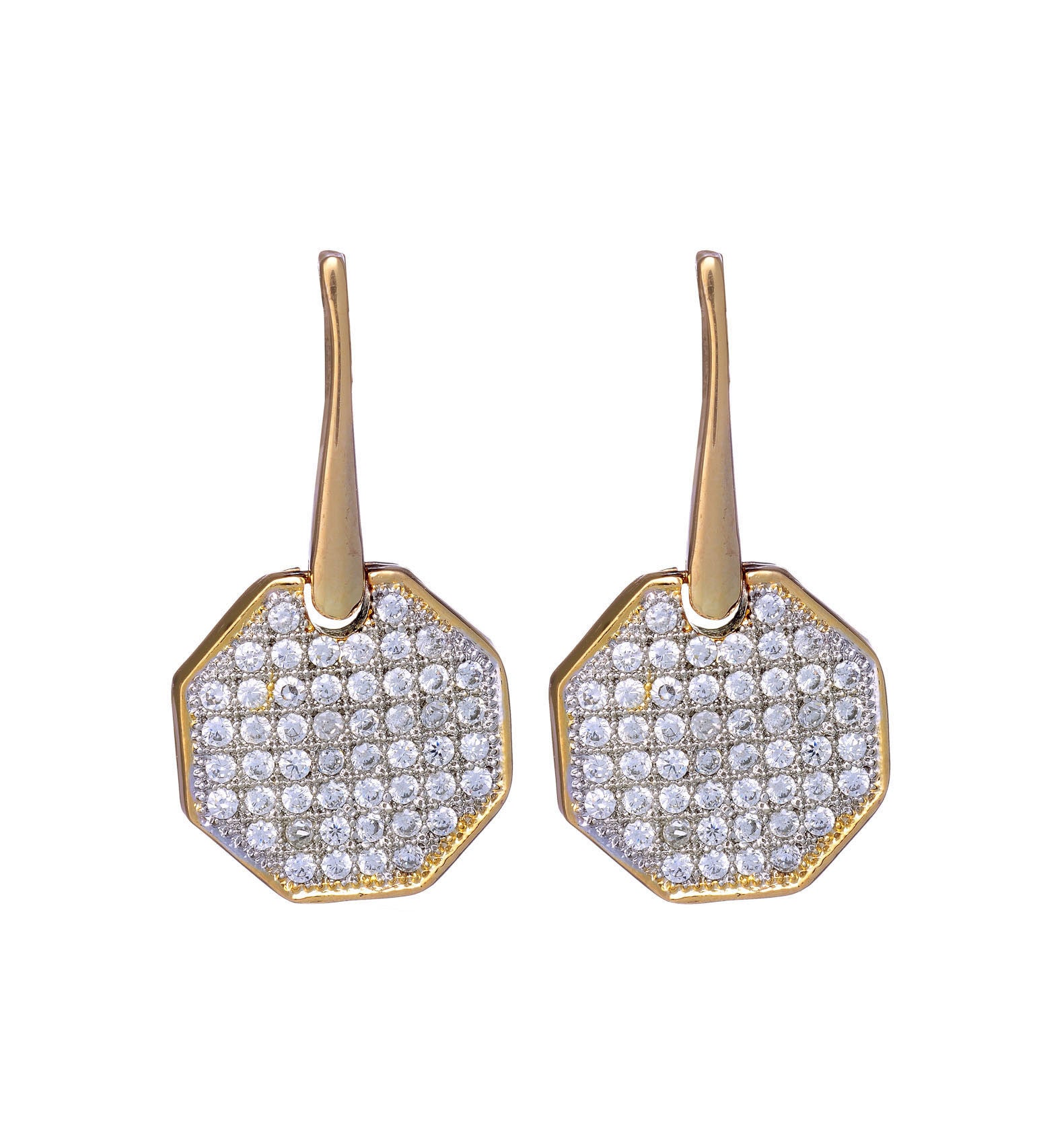 Gold Stone Studded Earrings