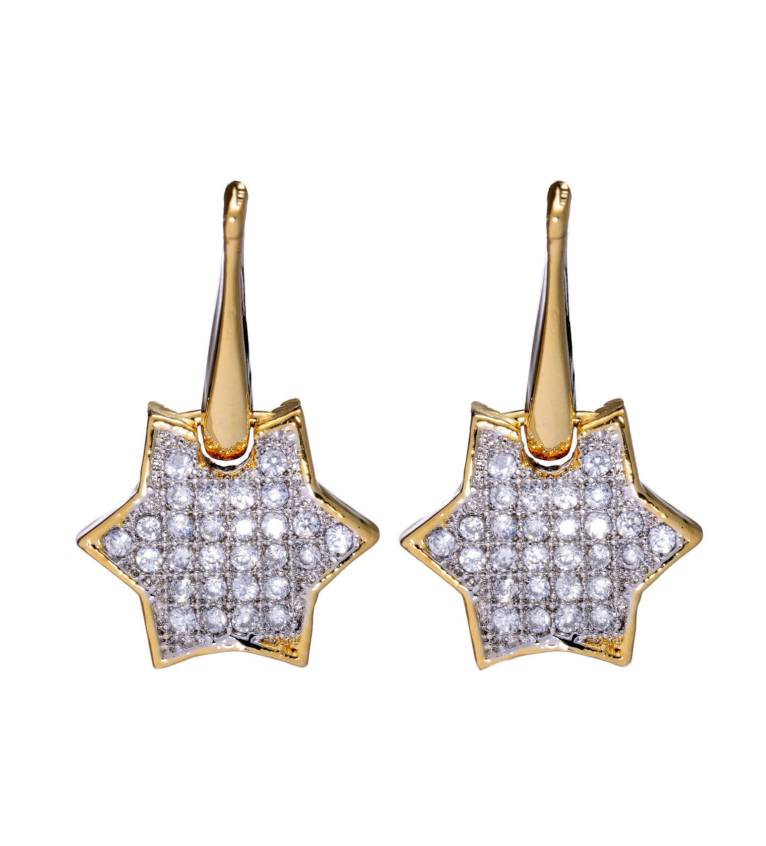 Gold Toned Stone Studded Earrings