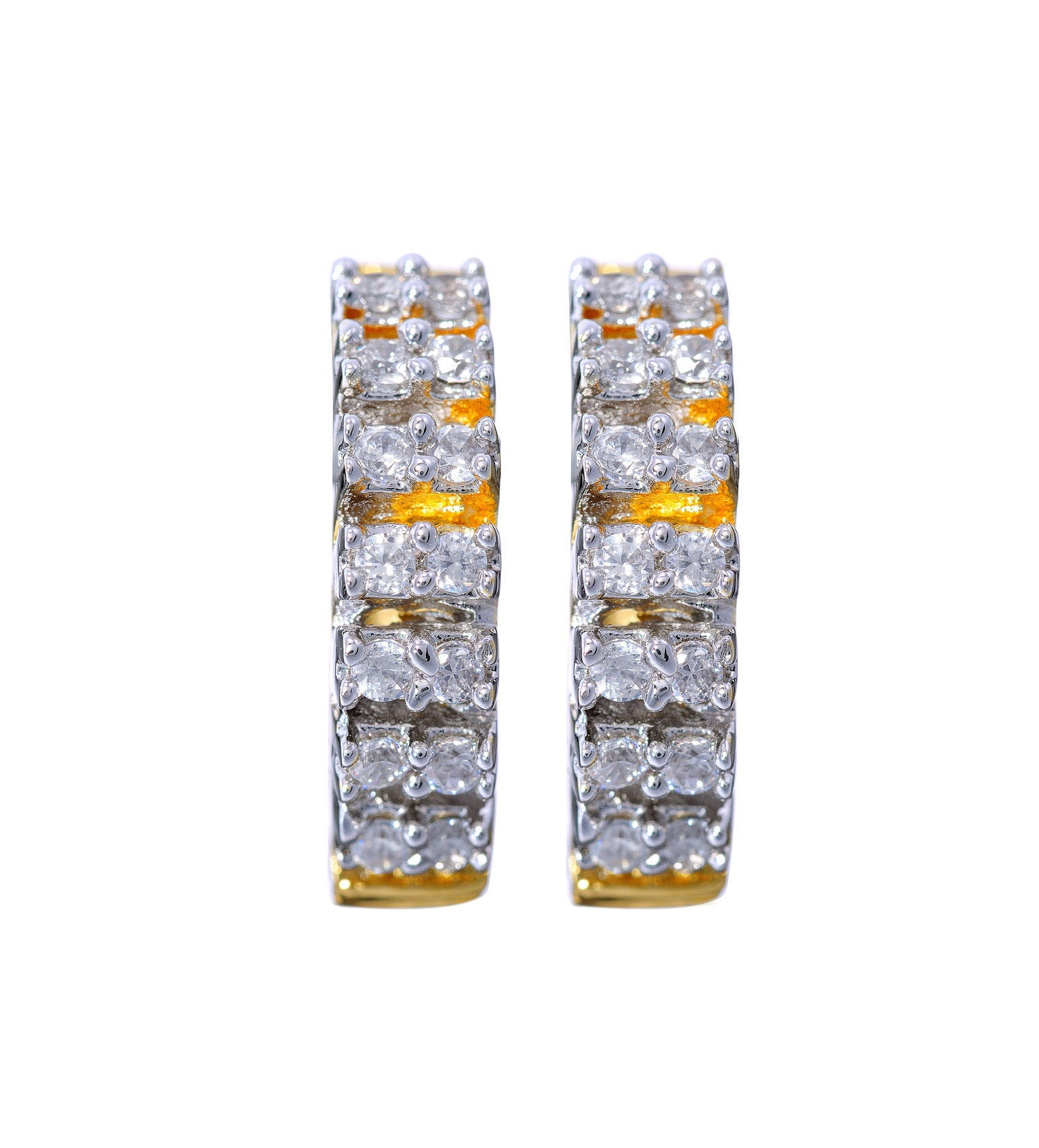 Gold Toned Stone Studded Earrings