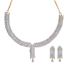 White Stone Studded Necklace Set