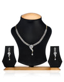 White Stone Studded Necklace Set