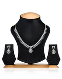 White Stone Studded Necklace Set