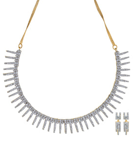 White Stone Studded Necklace Set