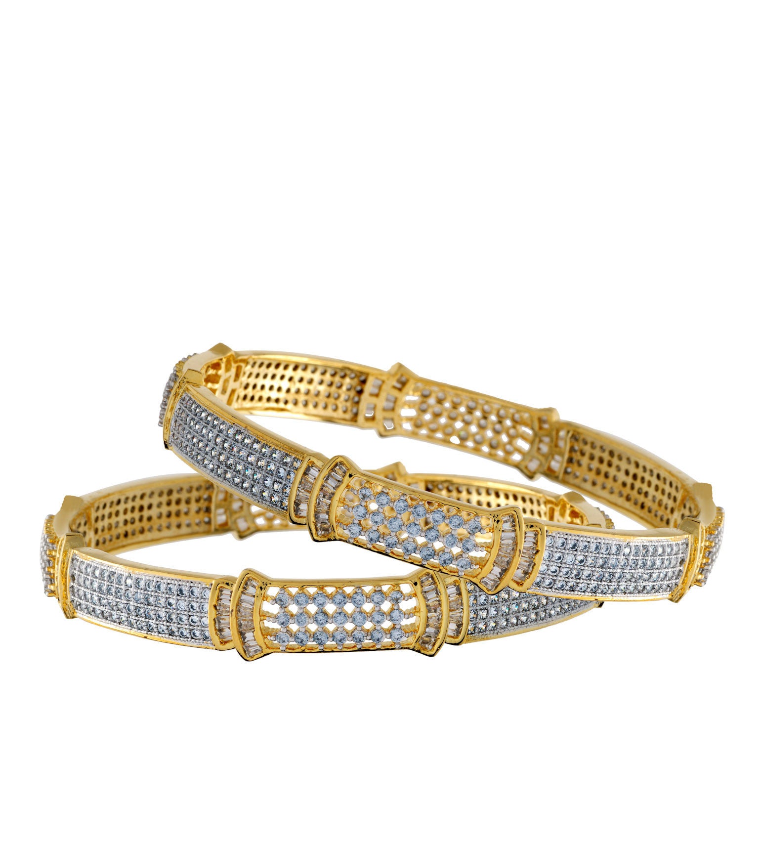 Gold Toned Stone Studded Bangles