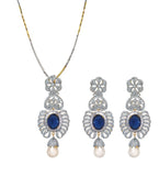 Stone & Pearl Pendant Set