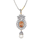 Stone & Pearl Pendant Set