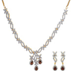 White & Brown Stone Necklace Set