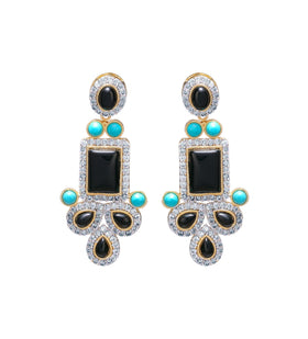 Multi-Color Stone Studded Earrings