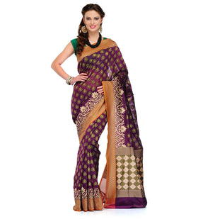 Violet Silk Georgette Saree