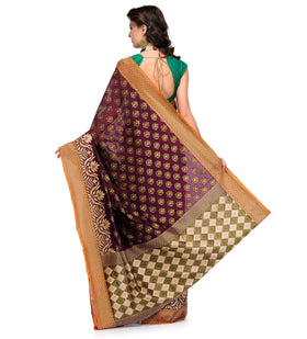 Violet Silk Georgette Saree