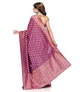 Purple Silk Georgette Saree