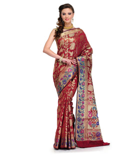 Maroon Silk Georgette Saree