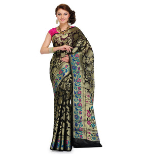 Black Silk Georgette Saree