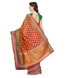 Rust Silk Georgette Saree