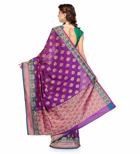 Violet Silk Georgette Saree