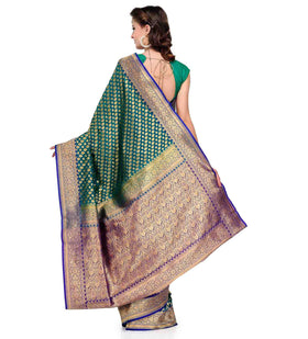 Green Silk Georgette Upada Saree