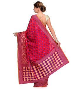 Pink Silk Georgette Saree