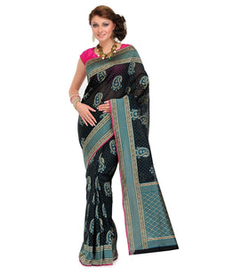 Black Silk Georgette Saree