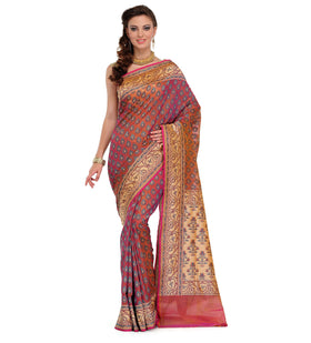 Purple Silk Georgette Saree