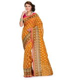 Mustard Silk Georgette Saree